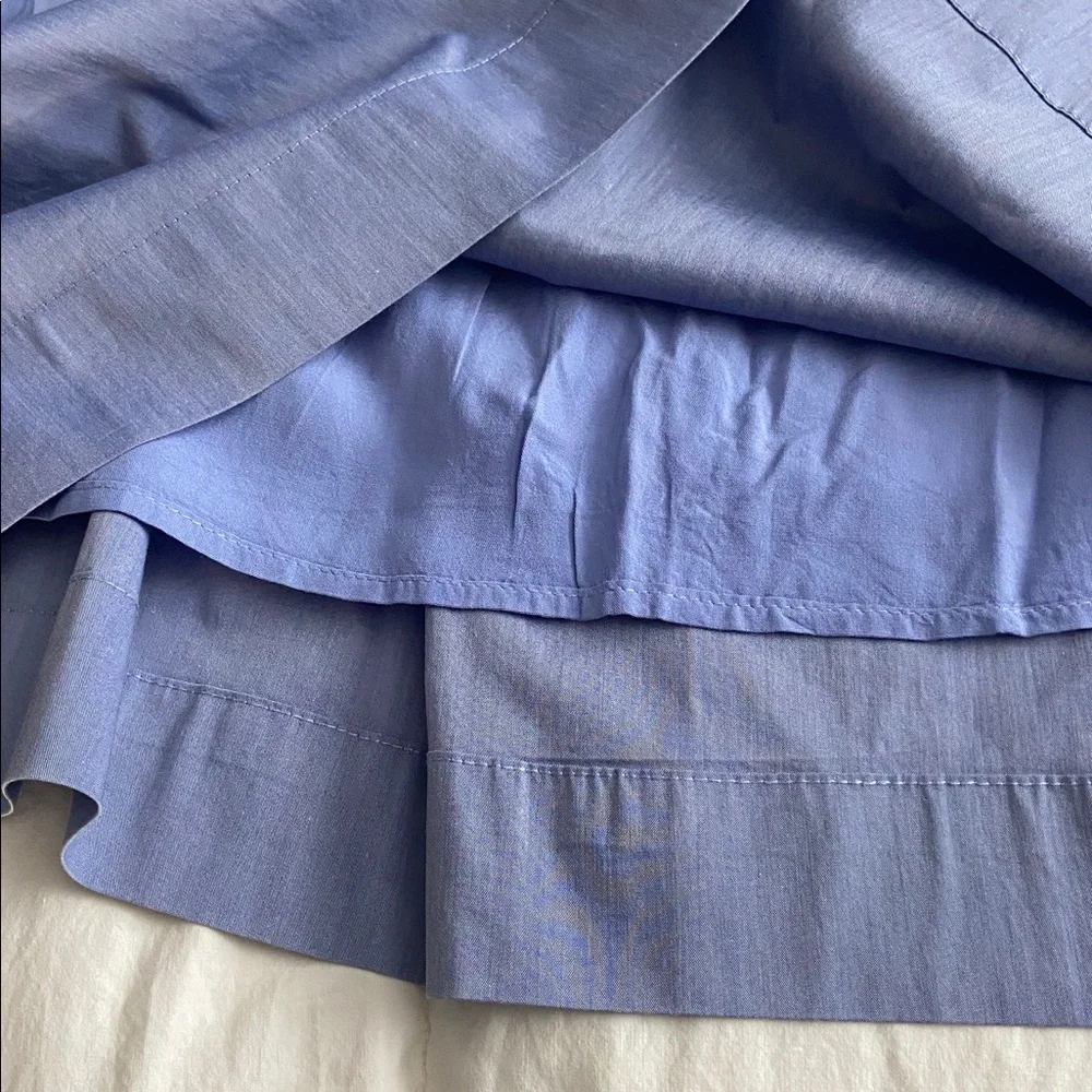 Blue Smocked Dress with Ruffled Sleeves - Picture 8 of 8